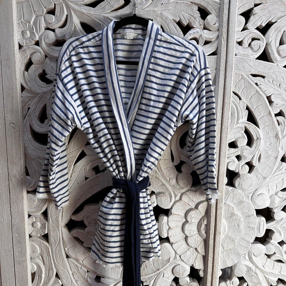 Linen Blend Coastal Wrap Jacket